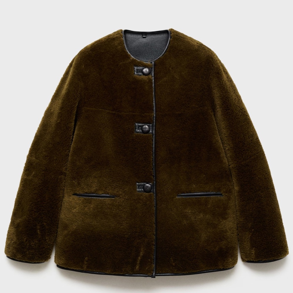 Mango faux fur coat size medium